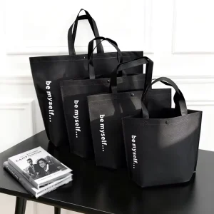 Premium Non Woven Tote Bags Custom Fashion Shopping Bags with Logo for Clothing Boutique & Retail Store