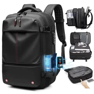 Premium Waterproof Bag One Touch Vacuum Compression Expandable 5cm TSA Lock & Detachable Luggage Strap Travel Backpack