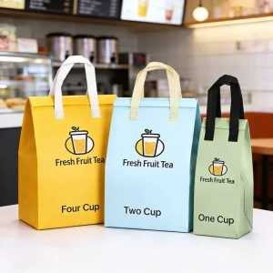 Pressed Recyclable Non Woven Aluminum Foil Lunch Tote Insulated Thermal Cooler Bag for Takeaway Picnic Drink Food Storage