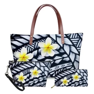 Print on Demand Quality Clutch for Women Famous Brands 3 Pcs Set Samoan Makeup Bag Polynesian Purses Premium