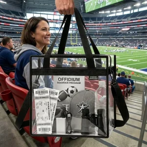 Print on Demand Stadium Approved Clear Tote Bag Custom Made PVC Transparent Shoulder Crossbody Bag for Sports Events & Concerts