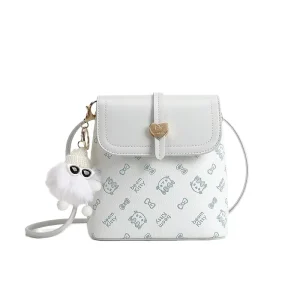 Printed PU Women’s Bucket Bag New Mini Shoulder Small Square Cartoon Print Customized Bags