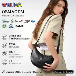 Private Label Half Moon Crossbody Bag Adjustable Strap Soft Hobo Bag OEM For Designer Brands
