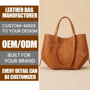 Private Label Supplier Top Handle Bucket Handbag Purse Womens Casual Luxury Vintage Genuine Suede Leather Lady Shoulder Tote Bag
