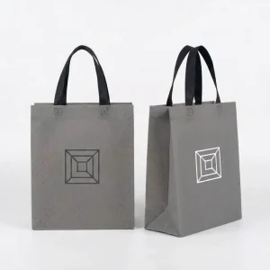 Professional Grey Non Woven Bag 3D Ultrasonic Box Style Tote Heavy Duty Reusable Eco Friendly Branding Gift Supermarket