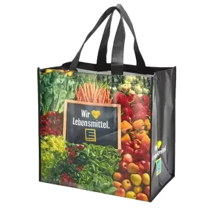 Promotional Bag Recycle Black Reusable Non Woven Shopping Bag Supermarket PP Non Woven Tote Bags With Custom Printed Logo