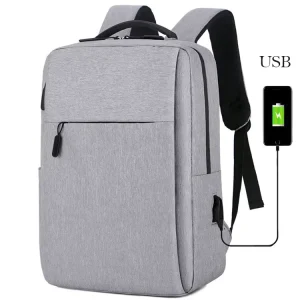 Promotional Custom Logo Business Male Waterproof Light Weight USB Charger Laptop Backpack