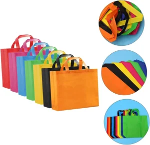 Promotional Custom Logo Eco Recycled Non woven Tote Bag Extra Width Laminated Digital Printing Patch Handle Bags