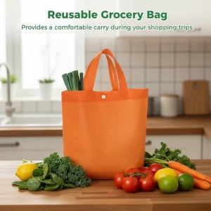 Promotional Custom Order Eco Friendly Shiny Laminated Silk Screen Printed Non Woven Supermarket Tropic Shopper Tote Bag