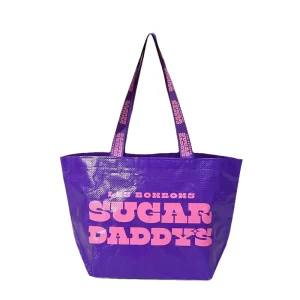 Promotional PP Woven Durable Shopping Bags for Supermarket Exhibition Use Custom Logo Hand held Tote Bags