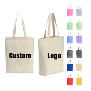 Promotional Personalized Customized Printed Logo Reusable Shopping Cotton Tote Bags Plain Blank Canvas Tote Bags for Women