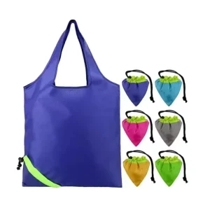 Promotional Portable Foldable Shopping Bag Solid Color Triangle Storage Handbag Customized Environmentally Friendly Shopping Bag