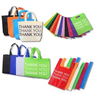 Promotional Supermarket Thank You Shopping Bags Custom Reusable PP Nonwoven Eco Bag AZO Free Durable Logo Printed