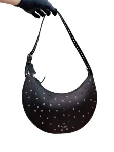 Punk Stud Hobo Half Moon Shoulder Bag