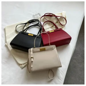 Pure Color Messenger Handbags for Women Girls Shoulder Hand Bags PU Polyester Single ZIP