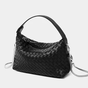 Purses and Handbags Female Fashion Women’s Wallets Woven Genuine Leather Woven Women’s Shoulder Bags