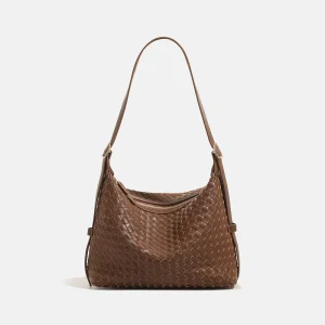 Purses and Handbags Female PU Braided Zipper Fashion Hobo Underarm Bag Women’s High end Commuting Single shoulder