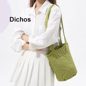 Qetesh Tote Bag Custom Fashion Designer Striped Pleated Texture Niche Bucket Versatile Casual Crossbody Shoulder Bag