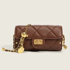 Quilted Leather Women Mini Chain Crossbody Shoulder Bag Handbag Purse for Ladies