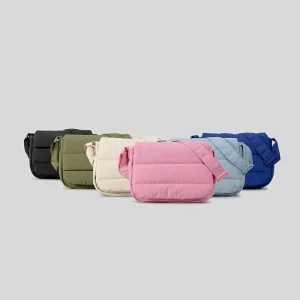 Quilted Puff Messenger Bag Women Nylon Lightweight Puffer Mini Crossbody Bag with Strap