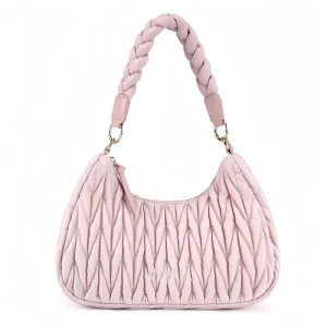 Quilted Tote Bag for Women Fluffy Crescent Hobo Braided Top Handle Custom Logo Pattern Genuine Leather PVC L Handbag