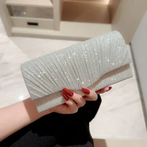 RB27 Bling Evening Bag Women Glitter Crossbody Shoulder Handbag Sparkly Clutch Bag Wedding Party Evening Purse