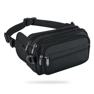 RFID Large Capacity Waist Wallet Bag Waterproof Bum Belt Pouch Belt Bag Adjustable Fanny Pack for Travel Running Shopping Hiking