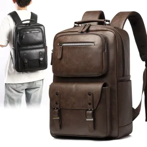 RMOVE Luxury Business PU Leather Backpack Men Waterproof Large Capacity Laptop Bag Travel Computer Backpack for Men