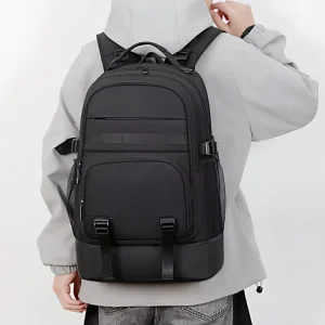 RPET Backpack for OEM ODM Large Capacity Recycled Fabric Waterproof USB Travel Business Laptop Bag