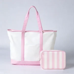 RTS 6 Colors Unisex Canvas Portable Zipper Closed Park Tote Large Travel Weekender Shoulder Bags Beach Bag Waterproof Tote Bag