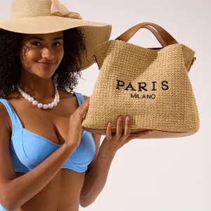 RTS Women’s Fashion Summer Beach Bags for Women Straw Saddle Bags with Removable Strap Ladies Holiday Handbag Shopping Beach Bag