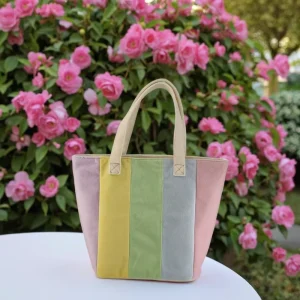 Rainbow Color Velvet Travel Organizer Tote Bag Fashion Soft Touch Large Capacity Women’s Shoulder Handbag