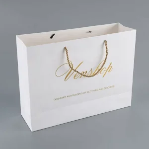 Recyclable Custom Logo Printed Paper Bag Package Luxury Shopping Gift Cardboard Paper Packaging Bag With Handle