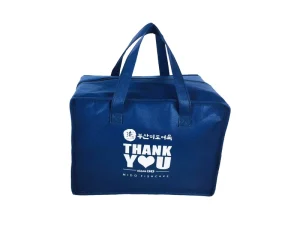 Recyclable Insulated Cooler Bag PP Non Woven Takeaway Tote for Supermarket Thermal Protection Printed Pattern Reusable