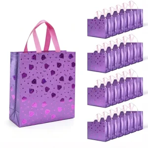 Recyclable Non Woven Tote Bags with Hot Stamping & Embossing Custom Paisley Print Reusable Gift & Shopping Bags