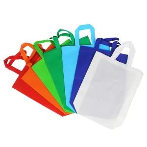 Recyclable Non-woven Grocery Shopping Bags Stock Customisable Eco-friendly Carrier Bags With Screen Printed Logo