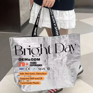 Recycled Bag Pp Woven Tote Laminate Custom Reusable Plastic Shopping Bag With Logo Polypropylene Tote Waterproof Grocery Bag