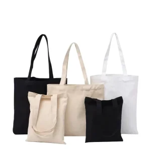 Recycled Eco Friendly Reusable Organic Calico Canvas Tote Bags Custom Logo Promotional Gift Bags with Printed Design