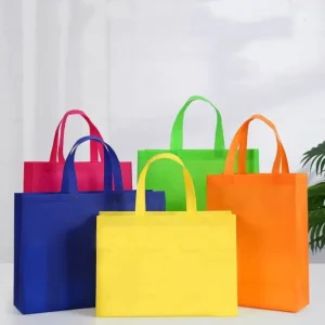 Recycled Eco Non woven Reusable Tote Shopping Bag with Custom Logo Silk Screen Printed for Supermarket Promotional Use