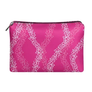 Red Puakenikeni Lei Wallet Leather Women Zipped Clutch Bag for Cards Coin Purse Print on Demand HandBags Pouch Drop Ship Handbag