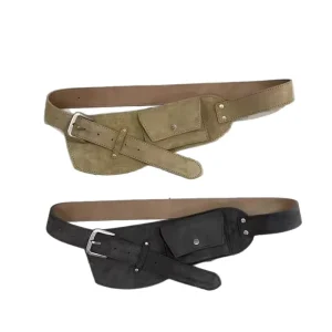 Retro Brown Suede Waist Bag High end Feel Belt Waist Bag Versatile Decorative Skirt Bag Multifunctional Storage Bag
