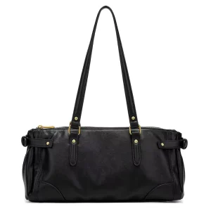 Retro Long Lady Fashion Waterproof Hobo Shoulder Bag Soft PU Leather Two Straps Multi-Zipper Tote Bag Casual Vintage Handbag