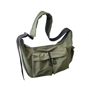Retro Popular Fashion Nylon Messenger Bag Sporty Commuter All Match Large Capacity Crossbody Bag Couple’s Shoulder