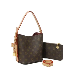 Retro Printed Women’s Bucket Bag with Polyester Fiber Lining