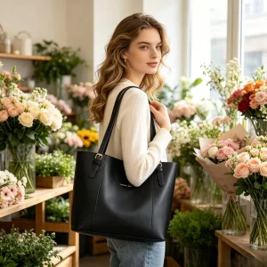 Retro Simple Elegant PU Bag For Women Autumn Winter Large Capacity Magnetic Clasp Single Shoulder Bag
