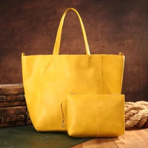Retro Soft PU Leather Tote Bag for Women Large Capacity Shoulder Bag Oversized Purses and Handbags