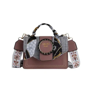 Retro Texture Bag for Women New Fashion Hand held Single Shoulder Women’s Bag Broadband Crossbody Stylish Small square Bag