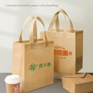 Reusable Non Woven Fabric Promotional Tote Bag With Handles Non Woven Bag for Supermarket Wine Gift