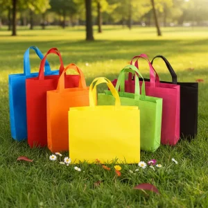 Reusable Non Woven Fabric Tote Bag with Handles Screen Printed Portable Non Woven Shopping Bag for Gift Packaging