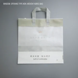 Reusable Non Woven Tote Bag With Clear Window Customized Printing Non Woven Tote for Clothing Packaging Pillow Grocery